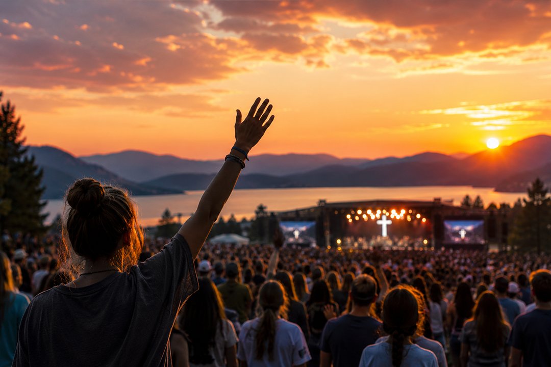 A lone worshiper standing in golden light with hands raised, representing the longing expressed in Isaiah 26:8 and the Passion 268 movement